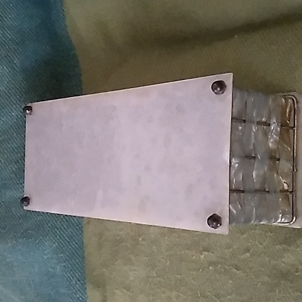 Vintagepearlized Marble Plastic Rectangle Purse - image 5